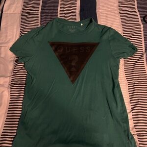 Guess Green Tee with Black Triangle Logo